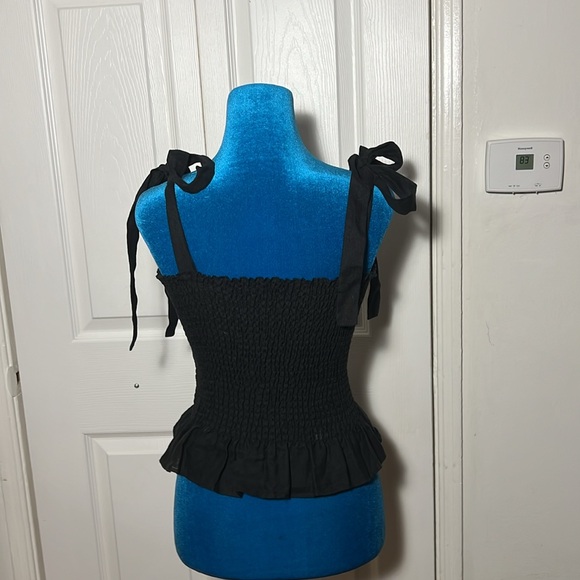 Reformation Black Ruffle Top Medium - Picture 3 of 6